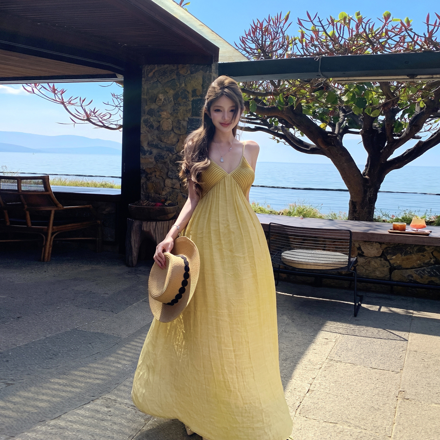 Women’s Summer Sleeveless V-Neck A-Line Maxi Dress