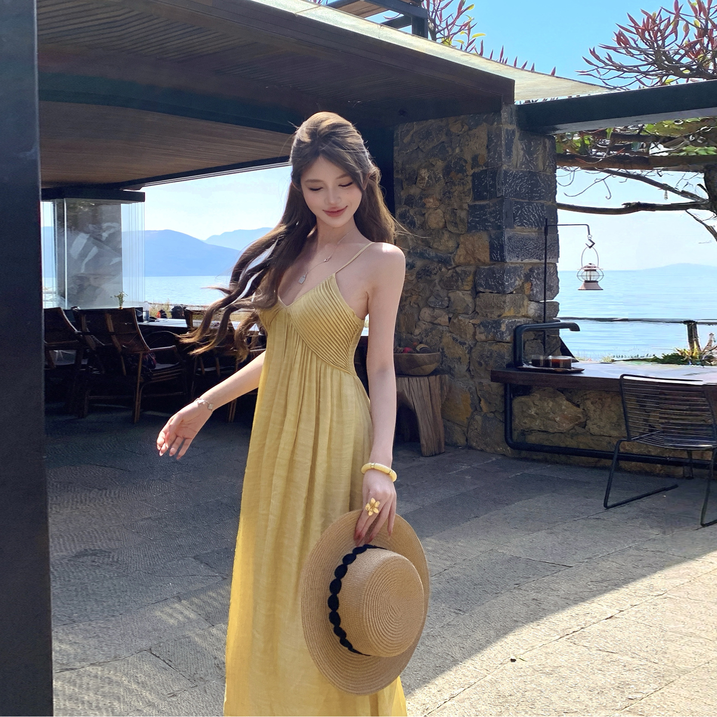 Women’s Summer Sleeveless V-Neck A-Line Maxi Dress