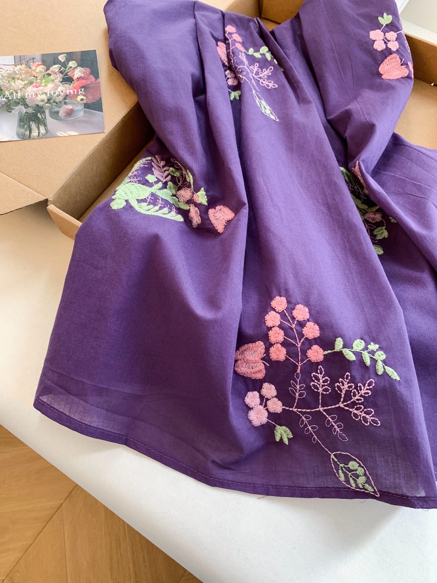 Purple Embroidered Floral Cami Top with Beaded Straps Women 2026 Summer Sleeveless Backless Blouse - Image 4