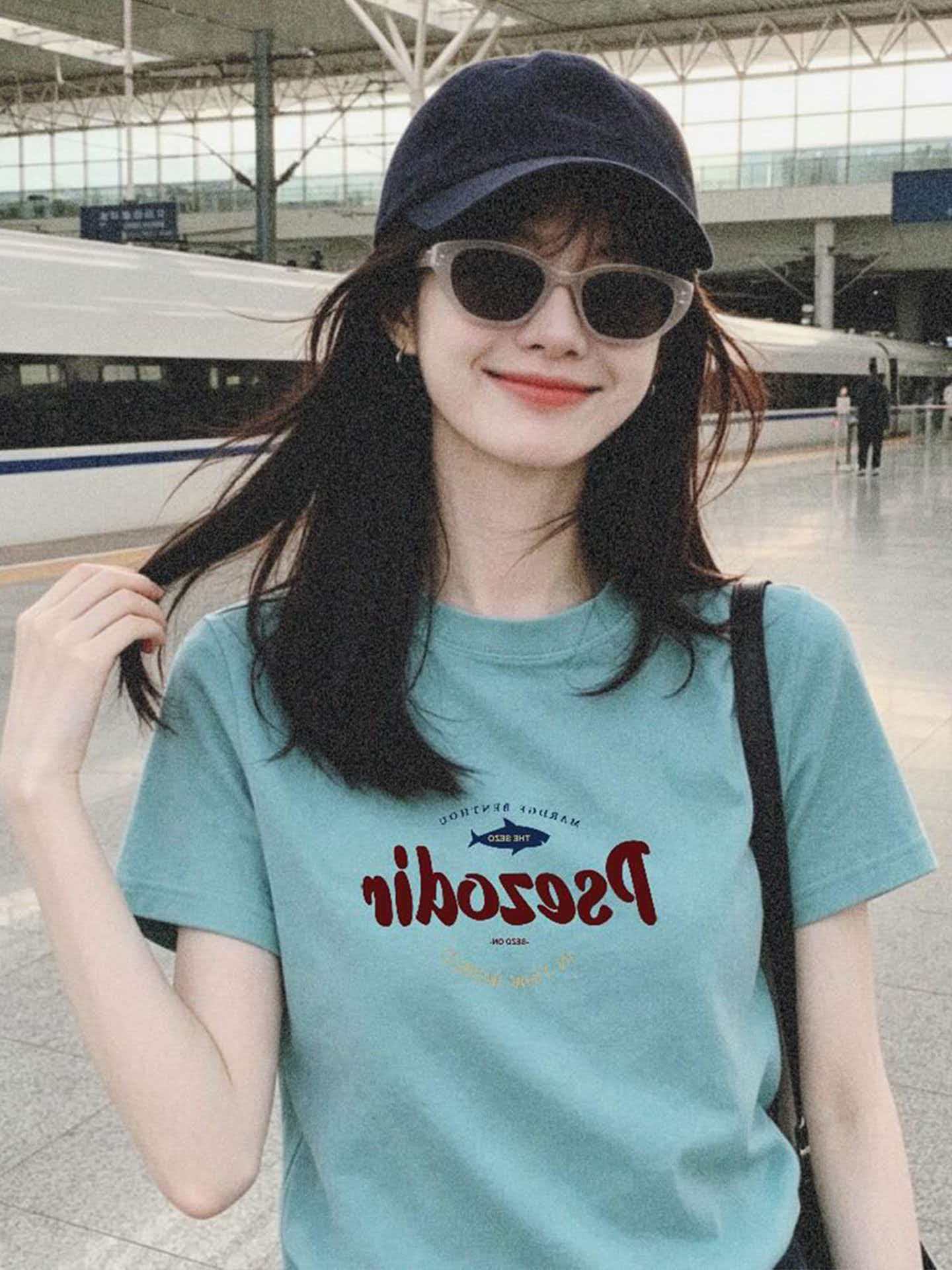 Women's Casual Letter Print Short Sleeve T-Shirt 2026 Summer Top - Image 3