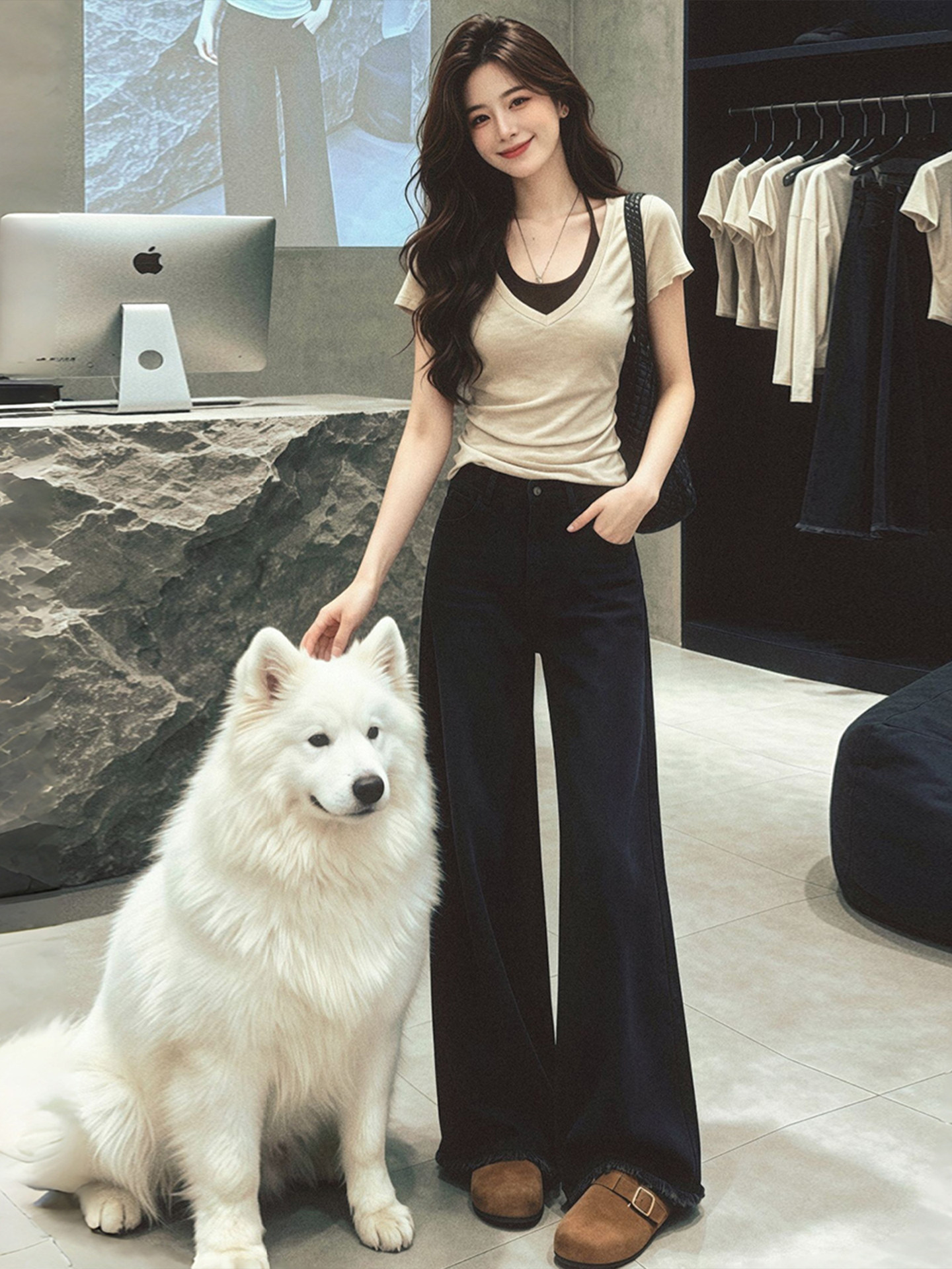 Light Mature Style Oatmeal V-Neck Faux Two-Piece Halter Short-Sleeve T-Shirt for Women 2026 Summer New Niche Design Top