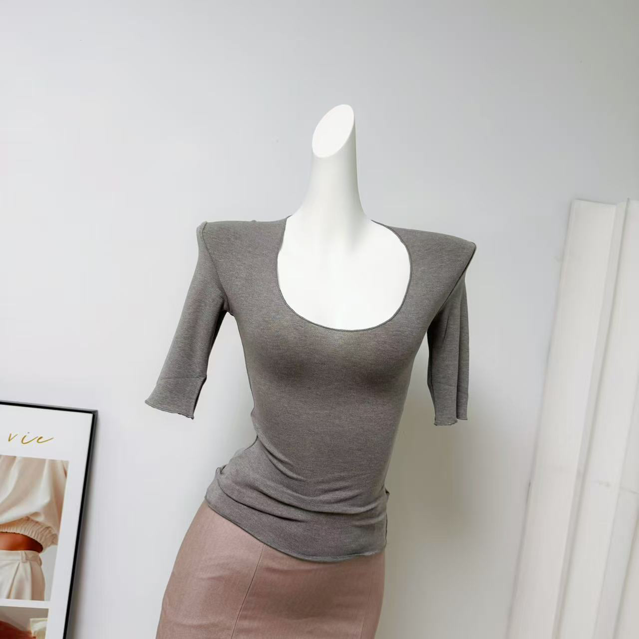 Elegant High Waist Mermaid A-Line Solid Color Slimming Hip Covering Skirt - Image 3