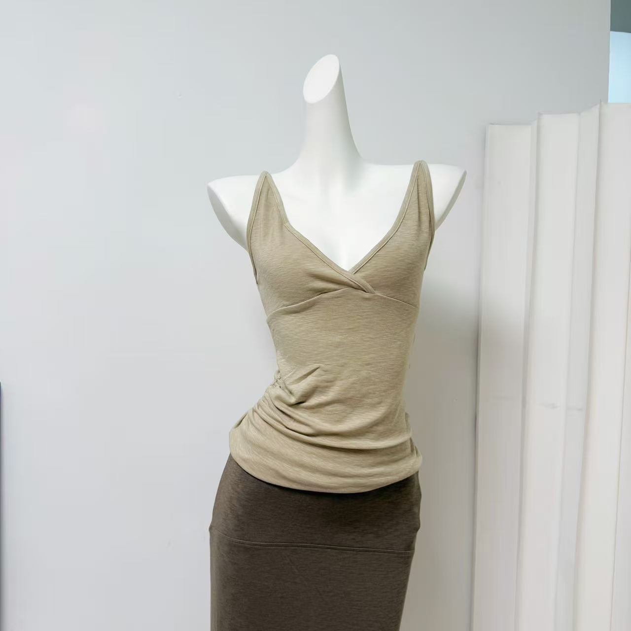 Cozy Knit Three-Piece Set: Cardigan, Cami, and Straight Skirt - Image 4